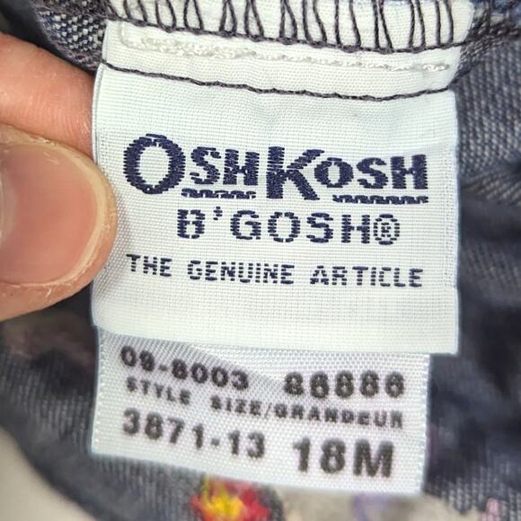 Vtg Oshkosh B'gosh Y2K Dress Girls 18m Dress Embroidered Bubble Hem - Picture 5 of 5